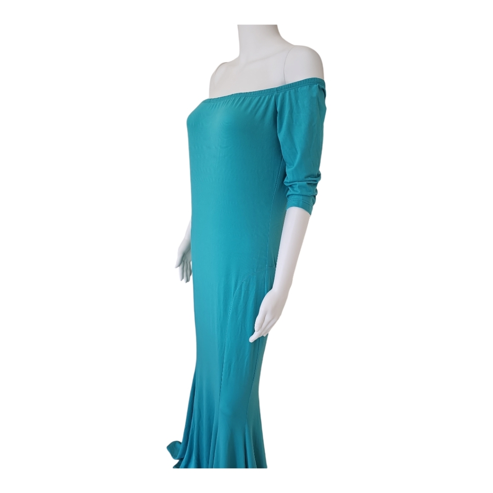 Ducci Teal Off-Shoulder Maxi Dress – Size XL - Picture 3 of 7